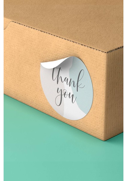 Kuşe Thank You Sticker Teşekkürler Etiketi Ambalaj Paketleme Kargo Etiketi - 90 Adet - ST2113