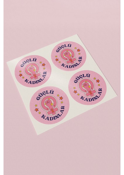 Güçlü Kadınlar Temalı Paketleme Ambalaj Kargo Ürün Etiketi Sticker - 90 Adet - ST2419