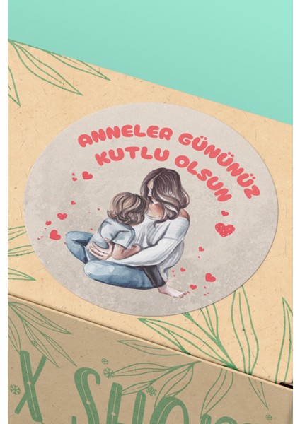 Anneler Gününüz Kutlu Olsun Yazılı Hediye Kargo Paketleme Etiketi - 90 Adet - ST2384