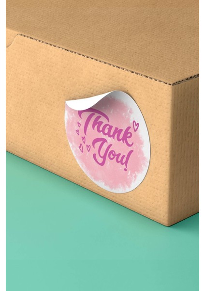 Thank You Sticker Teşekkürler Etiketi Kargo Paketleme Ambalaj Etiketi Kuşe - 90 Adet - ST2208