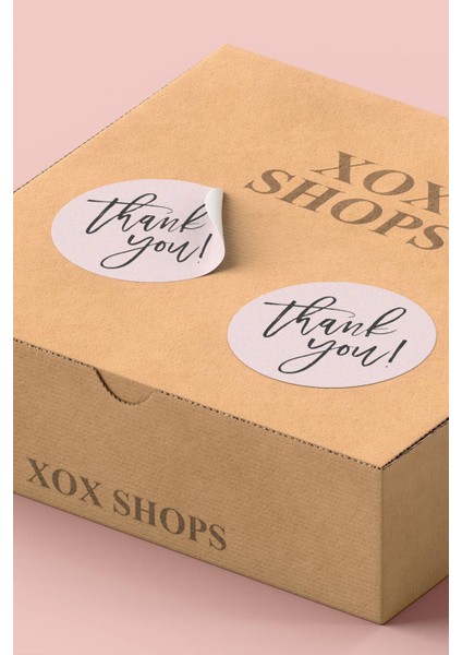 Xox Shops Thank You Sticker Teşekkürler Etiketi Kuşe Ambalaj Paketleme Etiketi - 90 Adet - ST2105