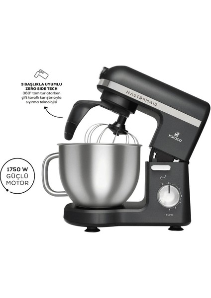 220 - 240 V Mastermaid Chef Pro Çift Kollu Stand Mikser Shiny Black 1750 W Siyah 1501 - 2200 Watt P fiyatları