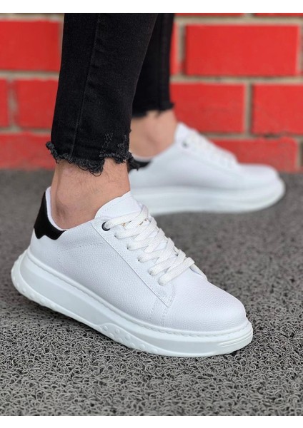 KB-173 Kuback Bağcıklı Beyaz Siyah Günlük Erkek Ayakkabı