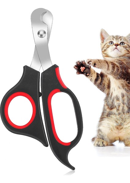 Kedi ve köpek tırnak makası, dayanıklı paslanmaz çelik ve plastik malzeme