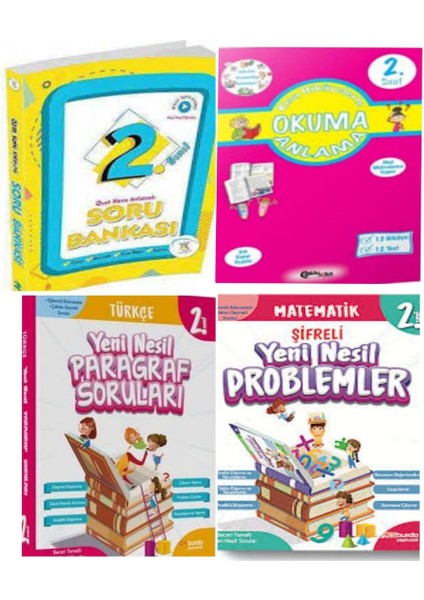 2.sınıf Konu Anlatımlı Soru Bankası +Yeni Nesil Paragraf ve Problemler Kitabı ve Okuma-Anlama