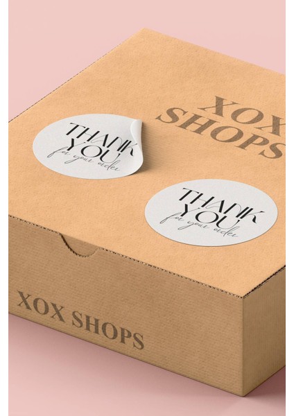 Xox Shops Thank You Sticker Teşekkürler Etiketi    Etiketi - 90 Adet - ST2184