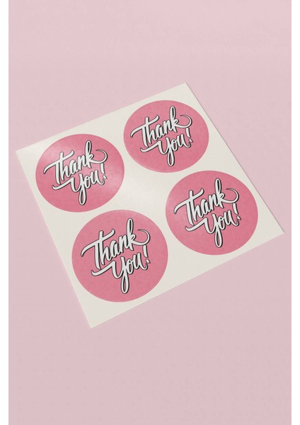 Xox Shops Thank You Sticker Teşekkürler Etiketi Pembe   Etiketi - Kuşe 90 Adet - ST2161