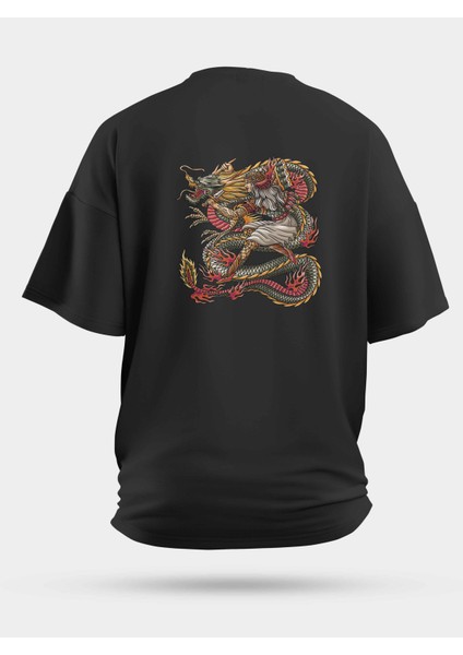 Oversize Dragon Conqueror Ejderha Baskılı Unisex Tişört