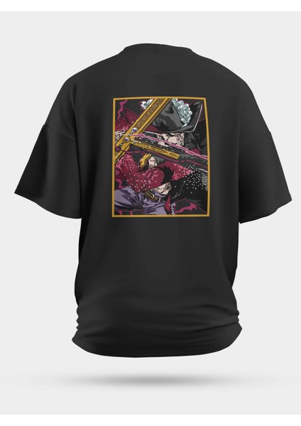 Oversize Dracule Mihawk One Piece Baskılı Unisex Tişört