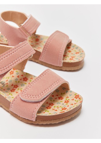 Steps Baskılı Kız Bebek Sandalet