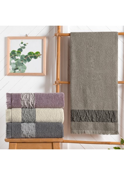 Crepe Armürlü Havlu 70X140 Cm-Gri