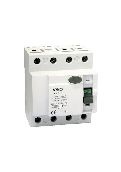 VTR4-8030 Kaçak Akım Koruma Rölesi 4 Kutup 30MA 80A