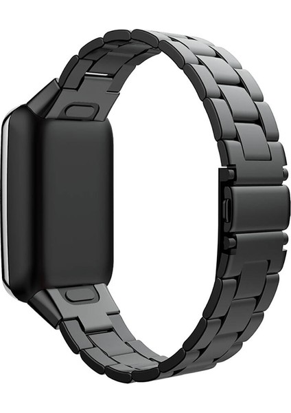 Xiaomi Mi Band 7 Pro ile Uyumlu Bakla İşlemeli Metal Kordon