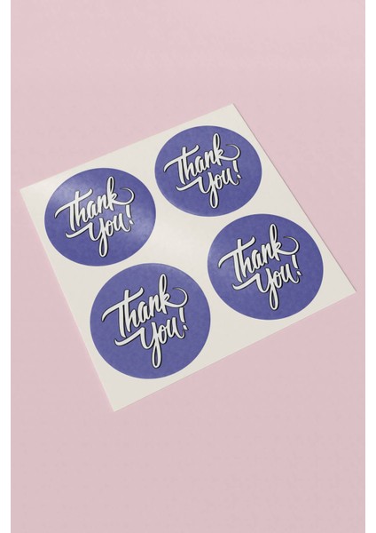 Thank You Sticker Teşekkürler Etiketi Mor Ambalaj Kargo Paketleme Etiketi - 90 Adet - ST2164