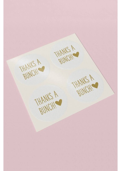 Xox Shops Thank You Sticker Teşekkürler ve Paketleme Etiketi Gold Renk Thanks A Bunch - 90 Adet - ST2012