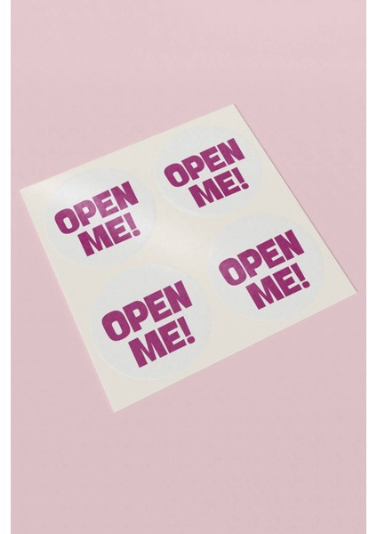 Mor Open Me Yazılı Ambalaj Kargo Ürün Paketleme Etiketi- 90 Adet - ST2259