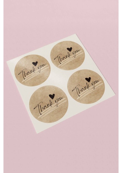 Thank You Sticker Kraft Görünümlü Ambalaj Kargo Paketleme Ürün Etiketi - 90 Adet - ST2204