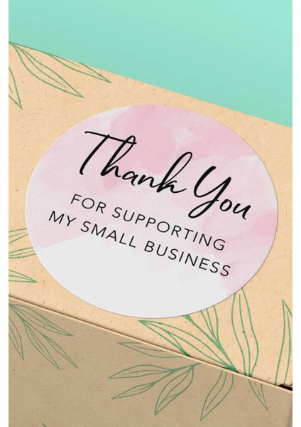 Thank You Sticker Teşekkürler Etiketi Pembe Ambalaj Kargo Paketleme Etiketi - 90 Adet - ST2122