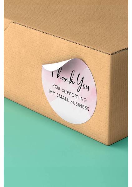 Thank You Sticker Teşekkürler Etiketi Pembe Ambalaj Kargo Paketleme Etiketi - 90 Adet - ST2122