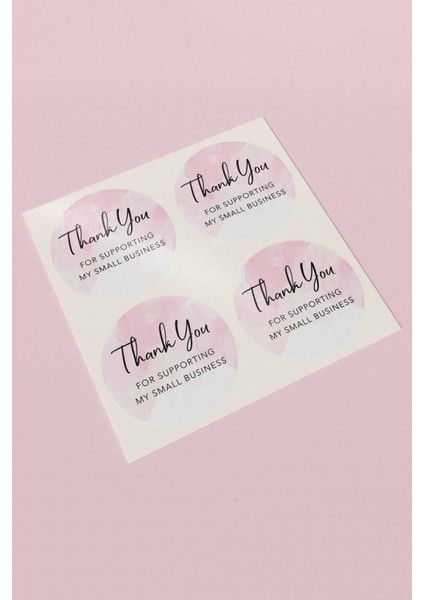 Thank You Sticker Teşekkürler Etiketi Pembe Ambalaj Kargo Paketleme Etiketi - 90 Adet - ST2122