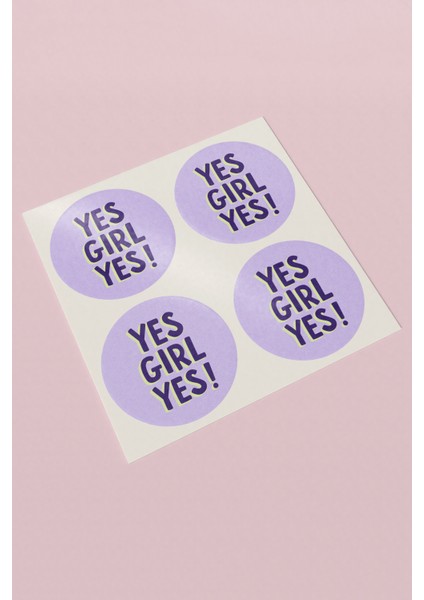 Xox Shops Yes Girl Yes Lila Paketleme Kargo Ambalaj Hediye Ürün Etiket Sticker - 90 Adet - ST2410