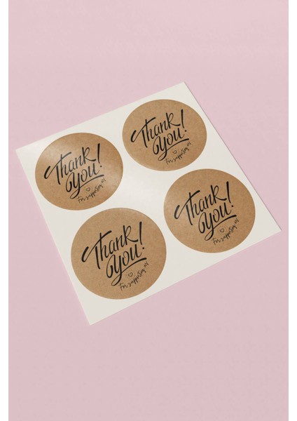Kraft Görünümlü Thank You Yazılı Ambalaj Kargo Paketleme Etiketi - 90 Adet - ST2222