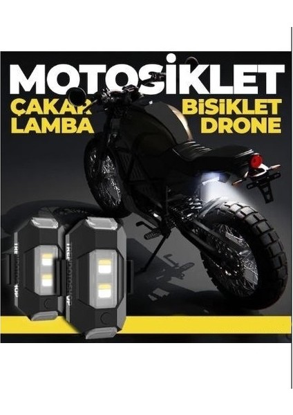 Kablosuz Mini Çakar Lamba - Kablosuz 7 Renk Çakarlı Lamba LED - Araba Motosiklet Bisiklet