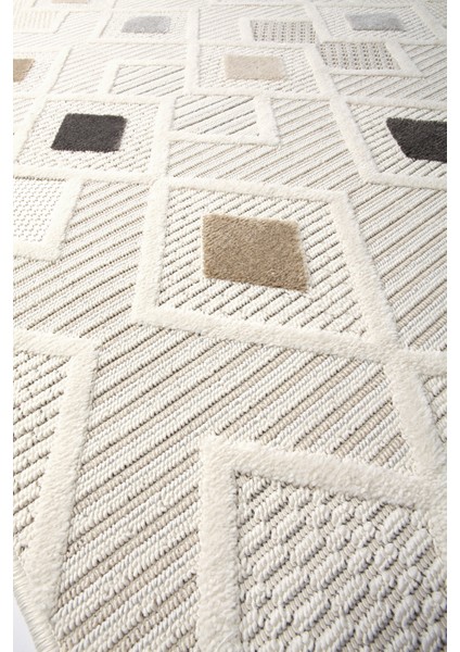 Sare 8804 Krem Hav Toz Vermez Dekoratif Halı 120 x 400 modelleri