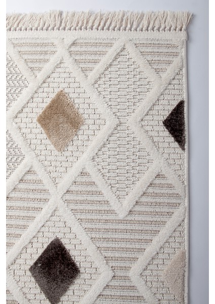 Sare 8804 Krem Hav Toz Vermez Dekoratif Halı 120 x 500 indirimleri