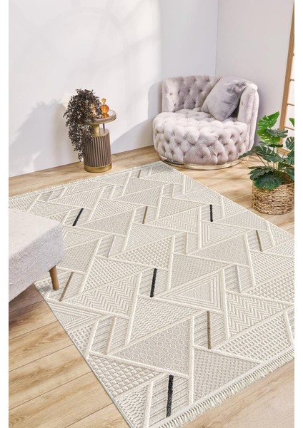 Sare 8805 Krem Hav Toz Vermez Dekoratif Halı 100 x 200