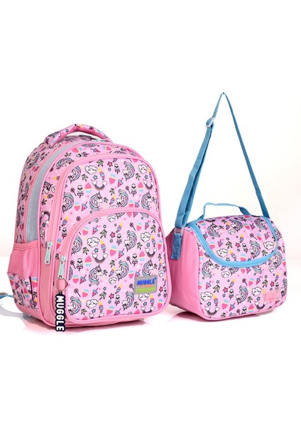 MU-003 Unicorn Okul Sırt Çantası 2'li Set Pembe fiyatları