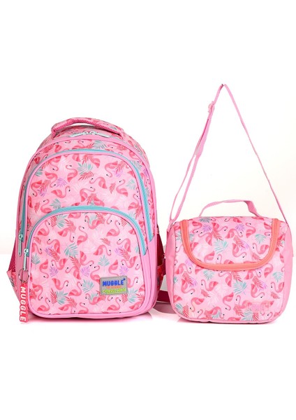 MU-004 Flamingo Okul Sırt Çantası 2'li Set Pembe