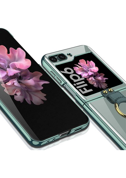 Samsung Galaxy Z Flip 6 Kılıf Zore Yüzüklü Kıpta Kapak