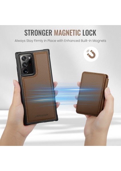 Samsung Galaxy NOTE20 Ultra Için Manyetik Kart Çantası Pu Kılıf (Yurt Dışından) fırsatları