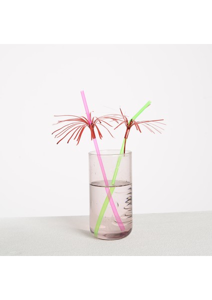 Tek Kullanımlık Renkli Plastik Palmiye Körüklü Pipet 50 adet/paket Parti, Kokteyl, Kafe, Restorant