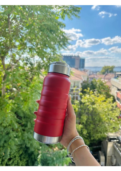 Outdoor Kamp Paslanmaz Çelik Termos 400 ml Bordo