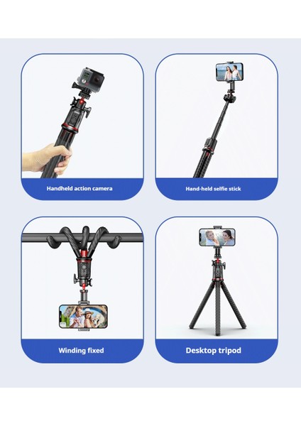 Ahtapot Geri Çekilebilir Selfie Çubuğu Tripod Cep Telefonu Braketi Dslr Kamera Çok Fonksiyonlu Teleskopik Braket (Yurt Dışından) fiyatları