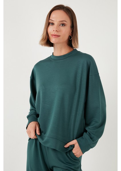 Streş Bisiklet Yaka Oversize Fit Oysho Kumaş Sweat Kadın Sweat 5865879 modelleri