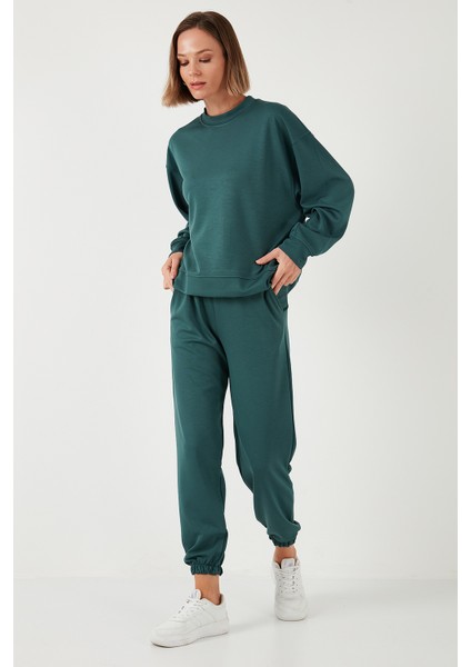 Streş Bisiklet Yaka Oversize Fit Oysho Kumaş Sweat Kadın Sweat 5865879 fırsatları