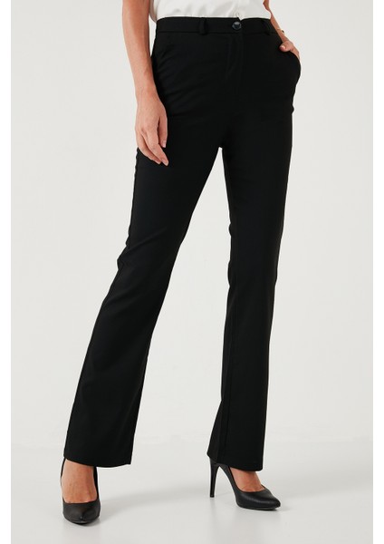 Yüksek Bel Regular Fit Bol Paça Pantolon Bayan Pantolon 611PL030W4