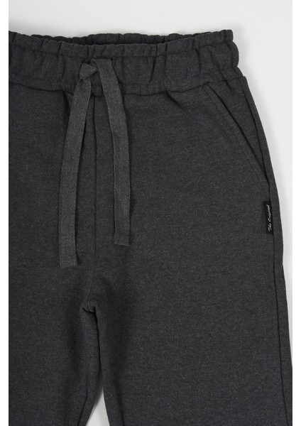 Antrasit Kalın Pamuklu Beli Lastikli Yan Cepli 5-6-7-8-9-10-11-12 Yaş Erkek Çocuk Eşofman Altı fiyatları
