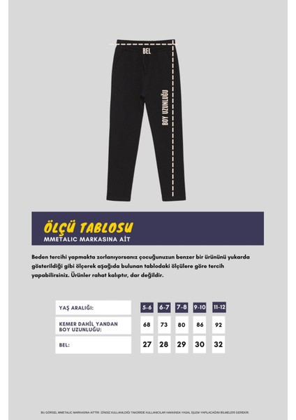 Antrasit Kalın Pamuklu Beli Lastikli Yan Cepli 5-6-7-8-9-10-11-12 Yaş Erkek Çocuk Eşofman Altı