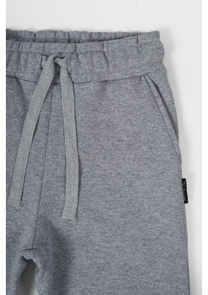 Gri Kalın Pamuklu Beli ve Paçası Lastikli Cepli 5-6-7-8-9-10-11-12 Yaş Erkek Çocuk Eşofman Altı fiyatları