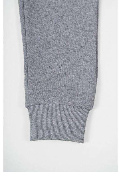 Gri Kalın Pamuklu Beli ve Paçası Lastikli Cepli 5-6-7-8-9-10-11-12 Yaş Erkek Çocuk Eşofman Altı modelleri