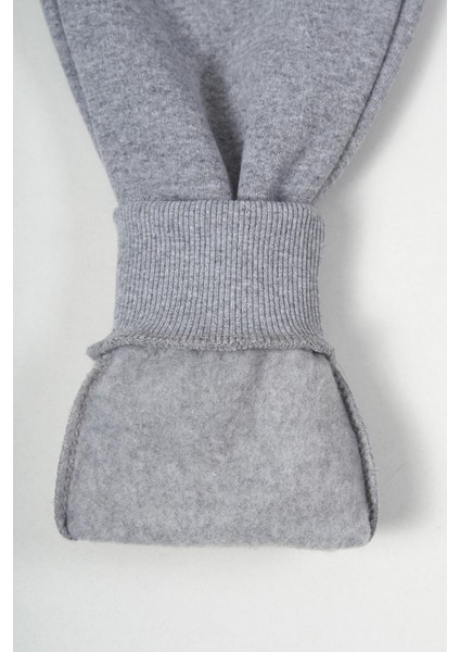 Gri Kalın Pamuklu Beli ve Paçası Lastikli Cepli 5-6-7-8-9-10-11-12 Yaş Erkek Çocuk Eşofman Altı fırsatları