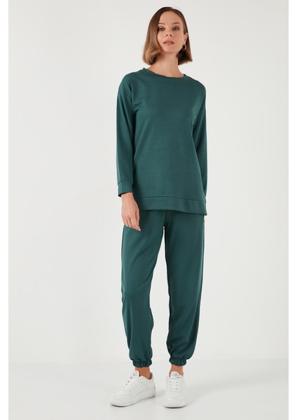 Streç Oversize Fit Bisiklet Yaka Modal Kumaş Sweat Bayan SWEAT 5865877 modelleri