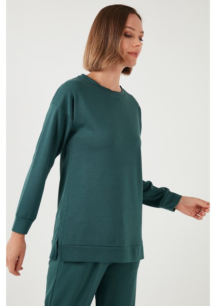 Streç Oversize Fit Bisiklet Yaka Modal Kumaş Sweat Bayan SWEAT 5865877 indirimleri