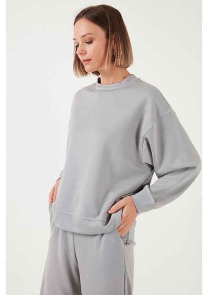 Streş Bisiklet Yaka Oversize Fit Oysho Kumaş Sweat Kadın Sweat 5865879 fırsatları