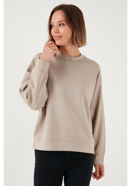 Streş Bisiklet Yaka Oversize Fit Oysho Kumaş Sweat Kadın Sweat 5865879 modelleri