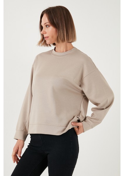 Streş Bisiklet Yaka Oversize Fit Oysho Kumaş Sweat Kadın Sweat 5865879 indirimleri